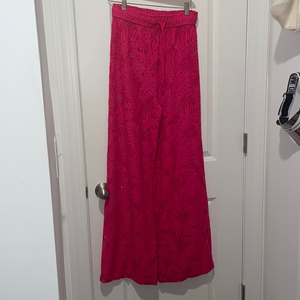Hot Pink lace Beach pants. Hot Pink Beach pants. Lovers and friends size M.